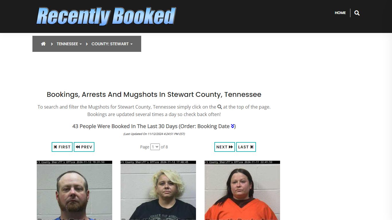 Bookings, Arrests and Mugshots in Stewart County, Tennessee